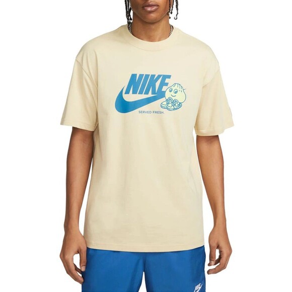 NIKE Mens Sole Food Served Fresh Graphic Loose Fit M T-Shirt Tan - Picture 1 of 6